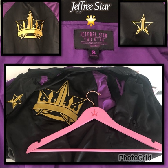 JEFFREE STAR BLOOD LUST Satin zip up bomber jacket. includes JS pink hanger NEW - Picture 11 of 16